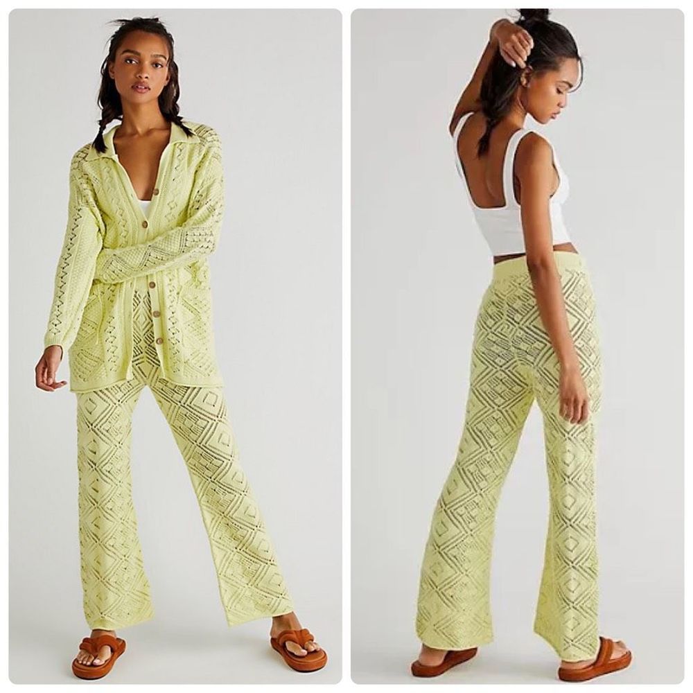🆕 Free People - Get Away Fauxchet Yellow Set - Picture 1 of 9
